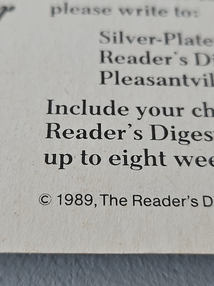 1989 Reader's Digest Silver-plated Coasters