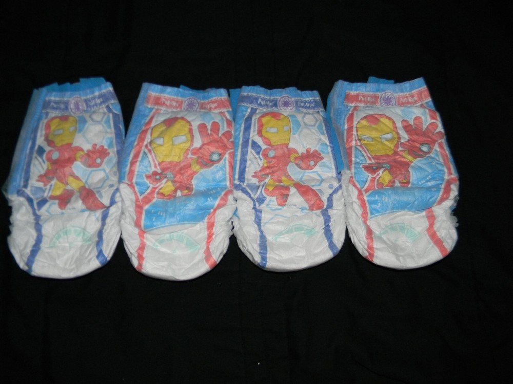 4 sample Huggies Pull-ups 5t-6t over 40-60 Lbs. (Iron Man)