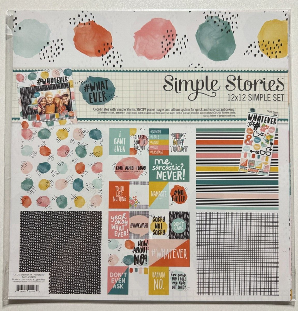 Simple Stories 12 x 12 Simple Sets-Multiple Variations Available-You Choose