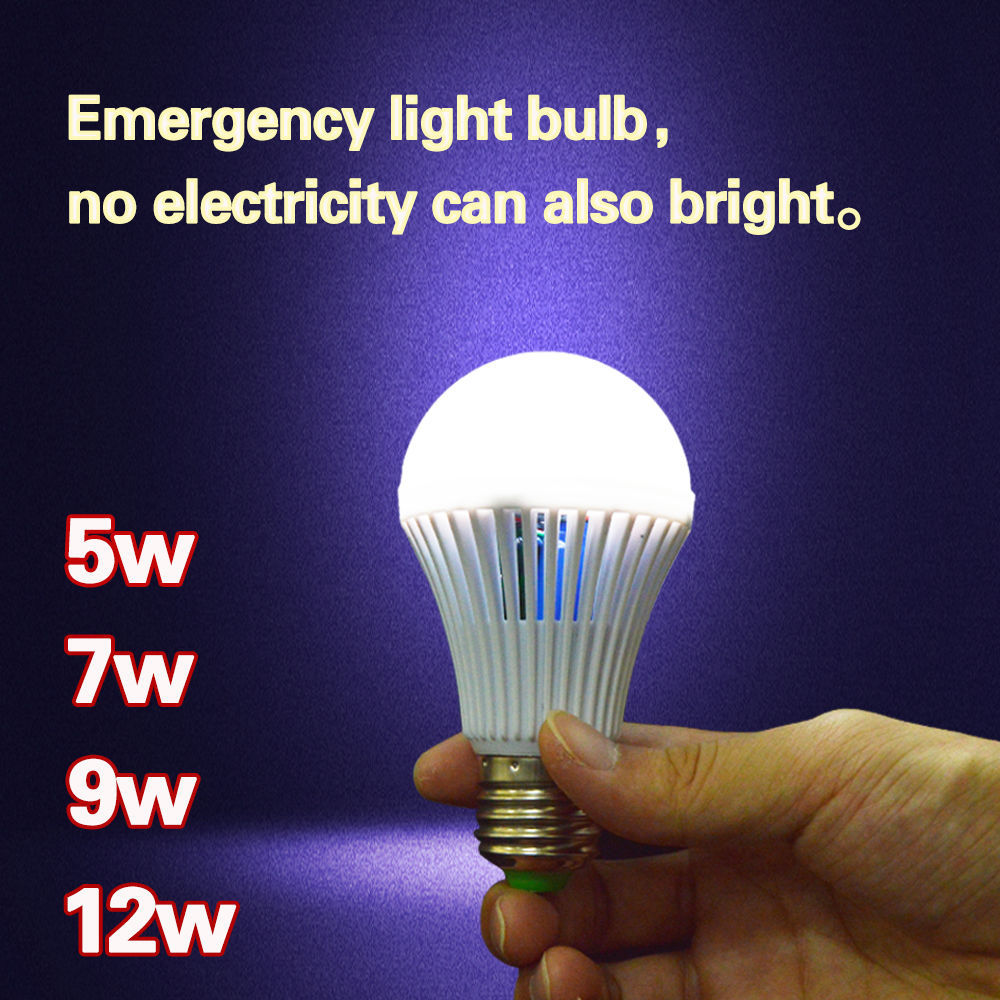LED E27 Energy Saving Rechargeable Intelligent Light Bulb Lamp Emergency Lights
