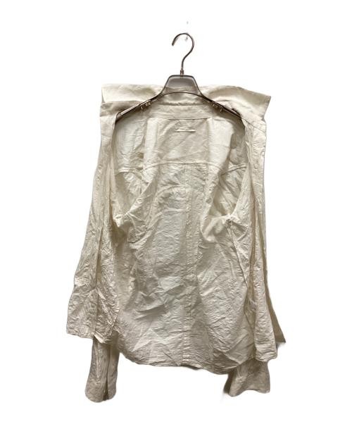 nobuyuki matsui Drawstring wrinkle-processed shirt ivory