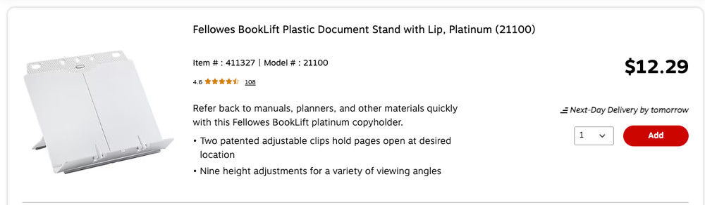 fellowes booklift copyholder