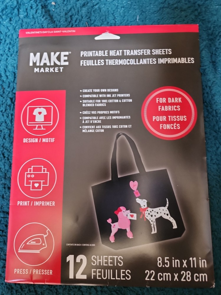 Make Market Printable Heat Transfer Sheets, 12 Sheets