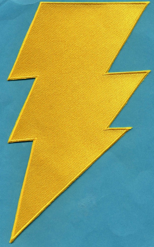 SHAZAM /CAPT MARVEL 2"x4" Fully Embroidered TINY Yellow Chest Insignia Patch
