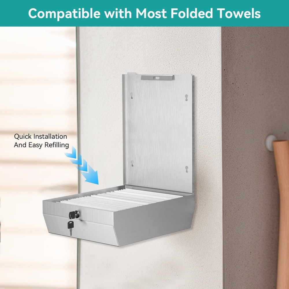 Paper Towel Dispenser Wall Mount Commercial c-fold/Multi-fold/Tri-fold Commer...
