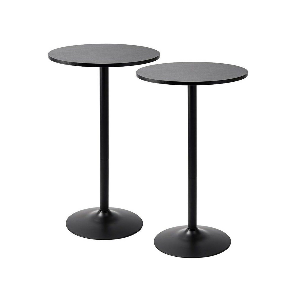 Pearington Santina 2 Pack Round Bar and Pub Table, Black 2-Pack