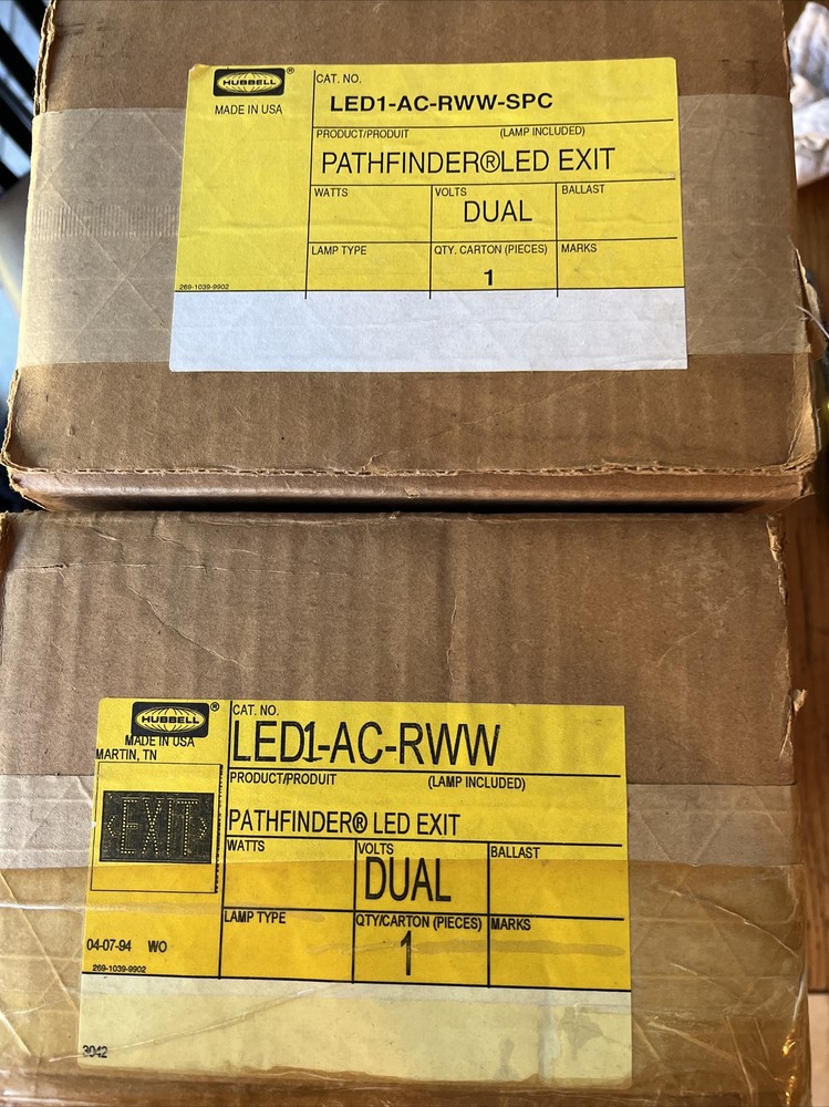 Hubbell Exit sign AC LED1-AC-RWW-SPC Pathfinder