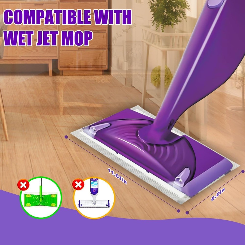 Multi Surface Mop Pads, 20 Pack, Absorbent, Purple