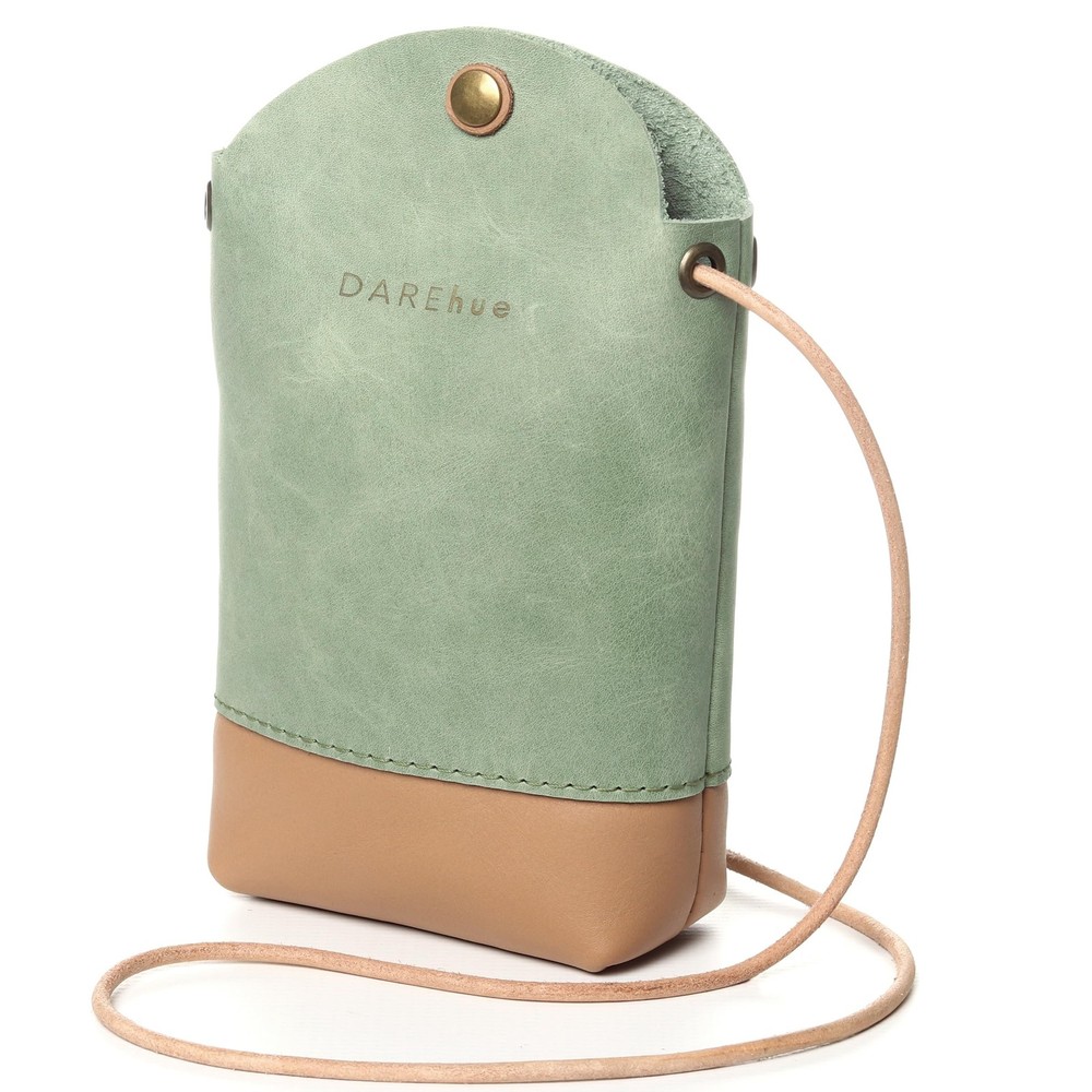 Chic Duo Sling Bag - Genuine Leather Mint Green