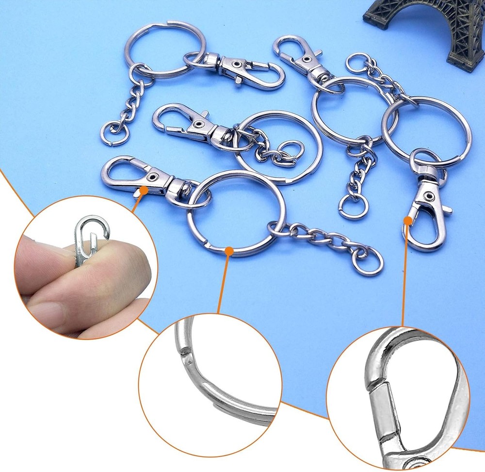 150Pcs Swivel Snap Hook Set,Stainless Steel Split Set