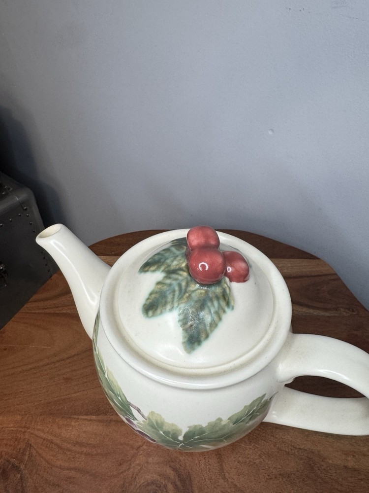 Pfaltzgraff Jamberry Teapot Stoneware 7” Tall
