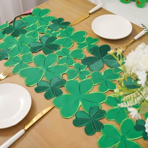 St Patricks Day Table Runner Leprechauns Shamrocks St. Patrick's Day