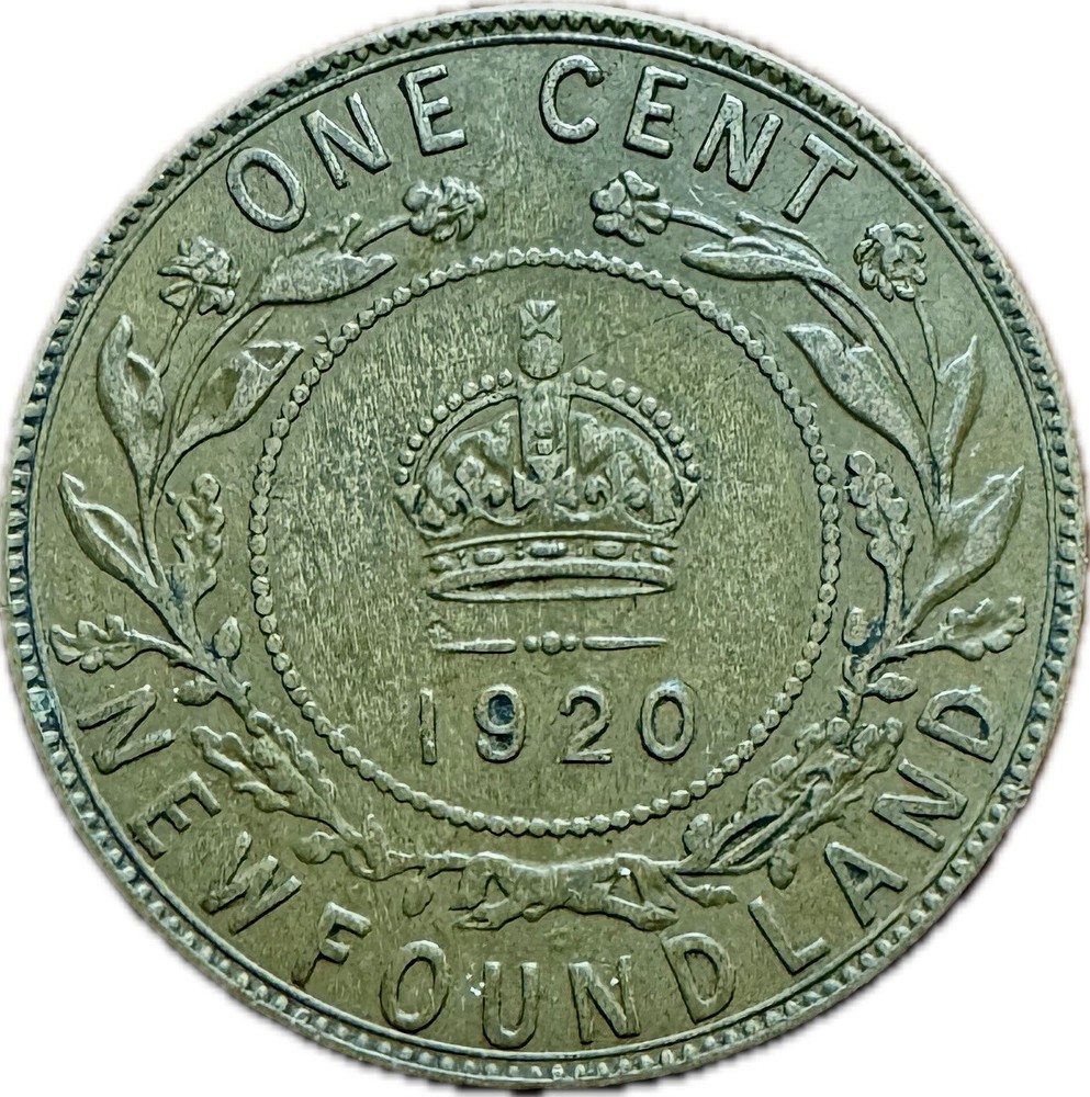 NFLD 1920c George V Large Cent, Fine Condition