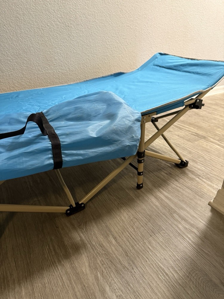 ARAER CAMPING COT, Light Blue, 450LB RATING