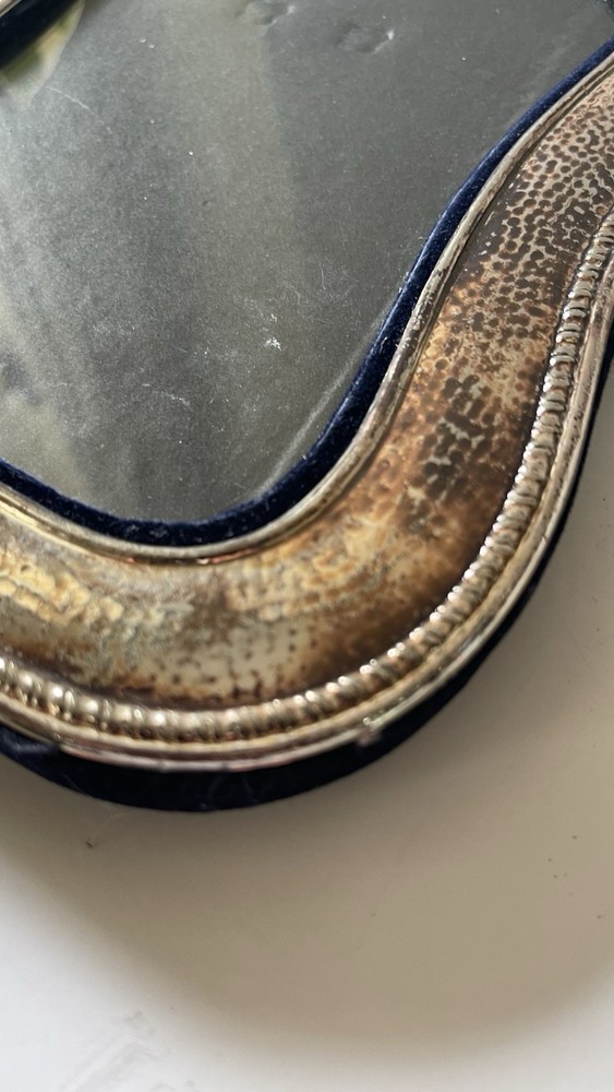 Vintage Hammered Silverplate 5x7 Photo Frame