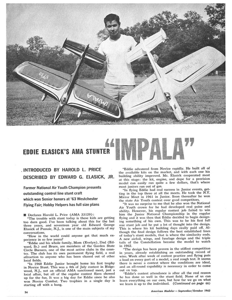 Model Airplane Plans (UC): Impala 52" Wingspan Stunter for .35 Engine