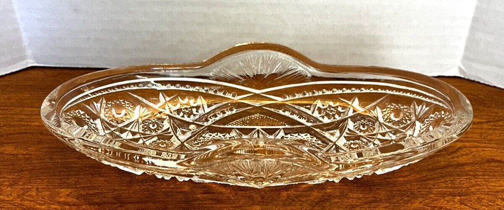 Celery/relish dish crystal oval