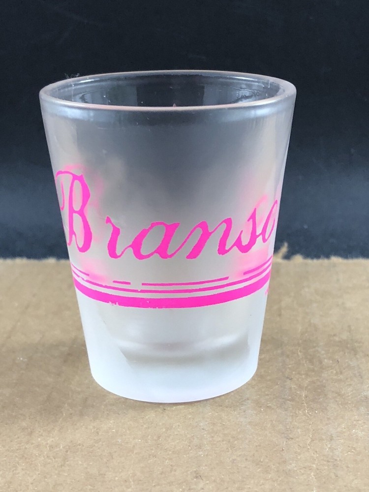 Frosted Pink Branson shot glass, COMBINED SHIP $1 PER MULTIPLE