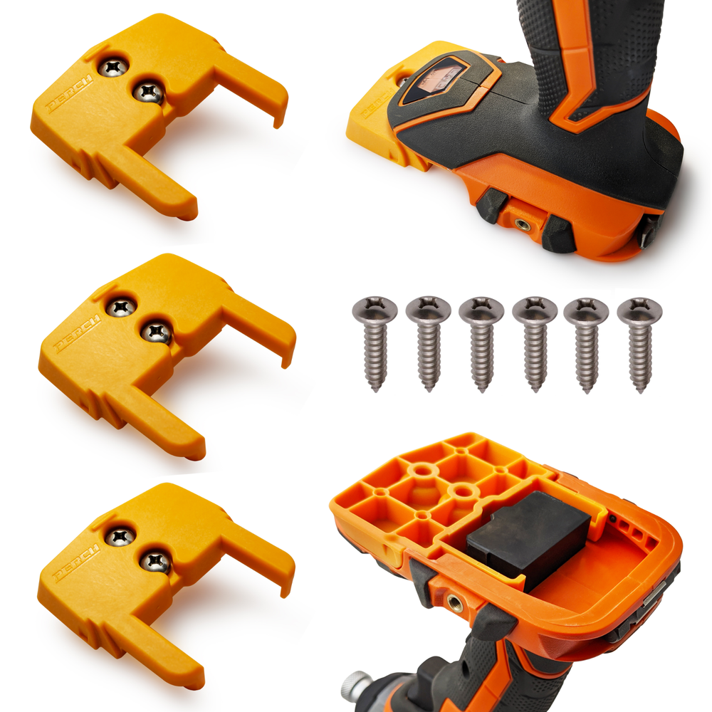 PERCH Tool Holder Organization for RIDGID 18v Tools (3pc) | Made in USA |