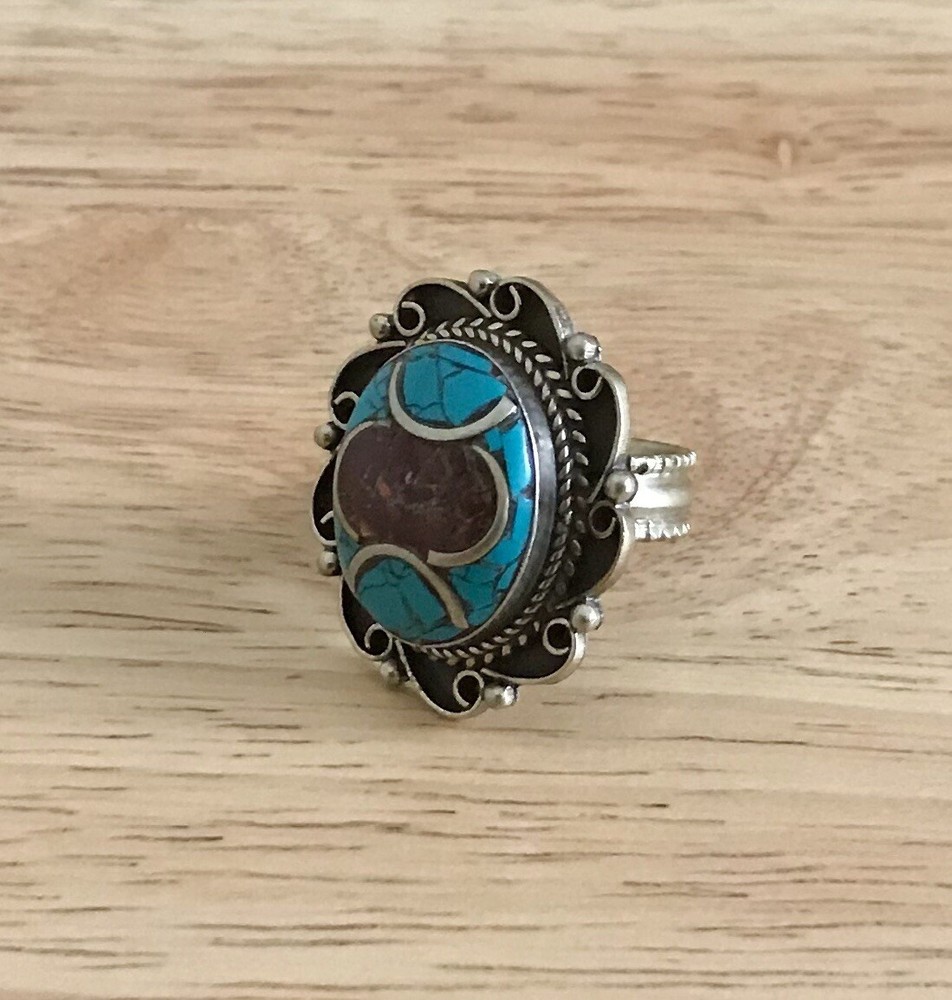 Turquoise Coral Ring