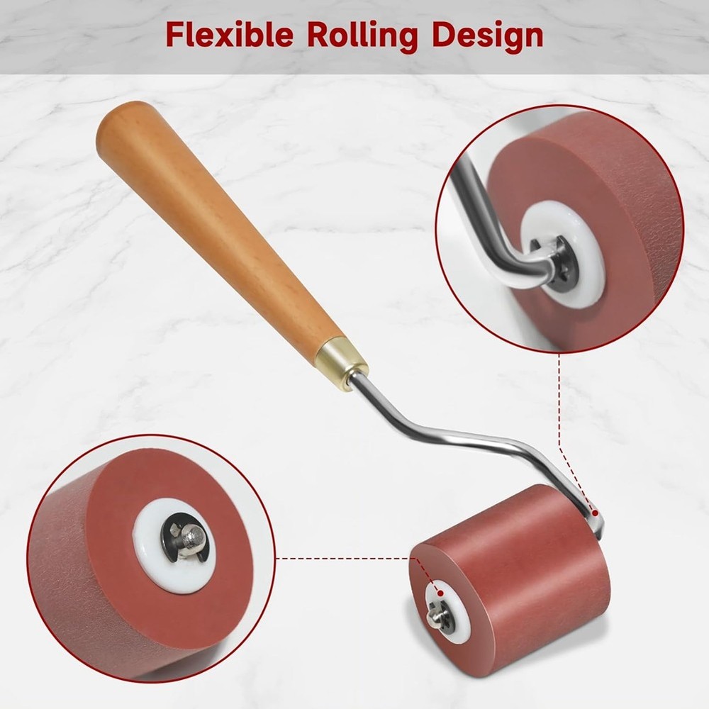 3pcs Rubber Rollers Rollers for Crafting, Ink Roller Set with Comfort Grip2686