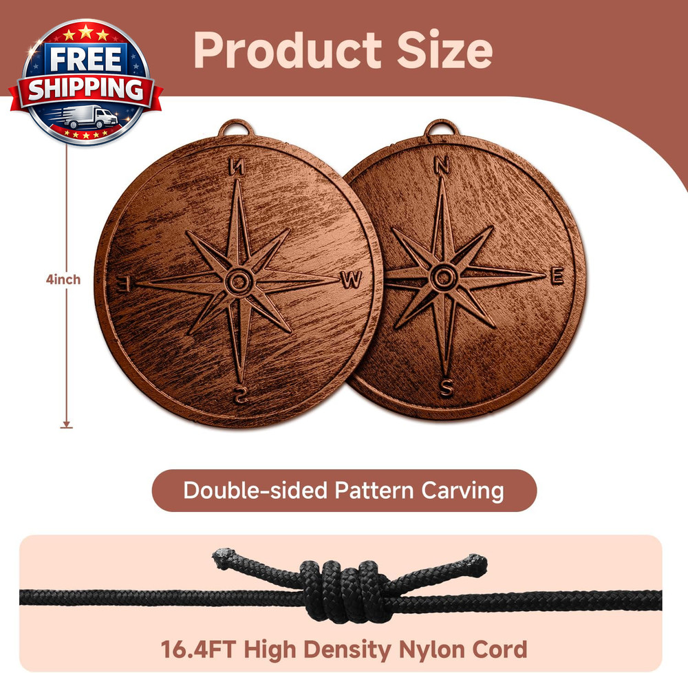 Replacement Wind Catcher, Circular Vintage Compass Decor with 16.4FT Nylon Cord,