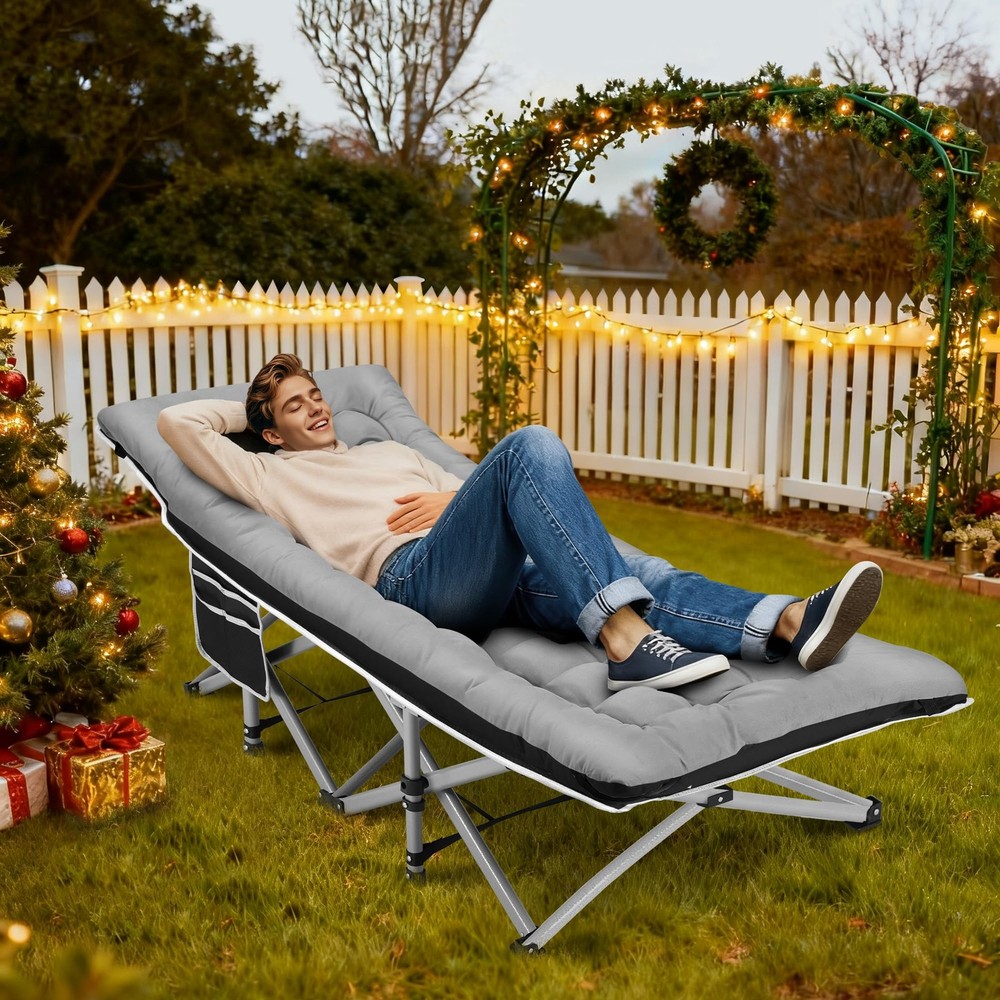 Portable Camping Cot, Sleeping Cots for Adults, 28" Extra Wide Folding Cot Ma...