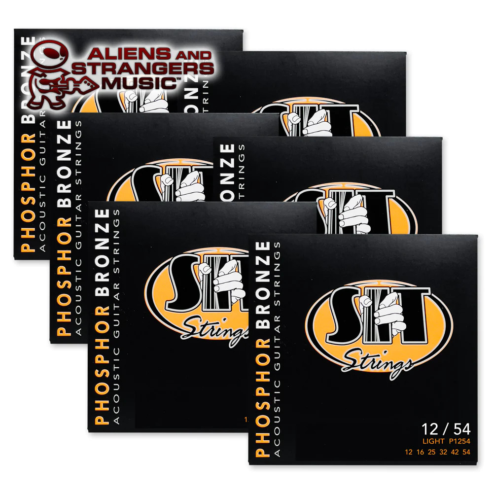6 Sets! SIT Strings P1254 Light Phosphor Bronze Acoustic .012-.054
