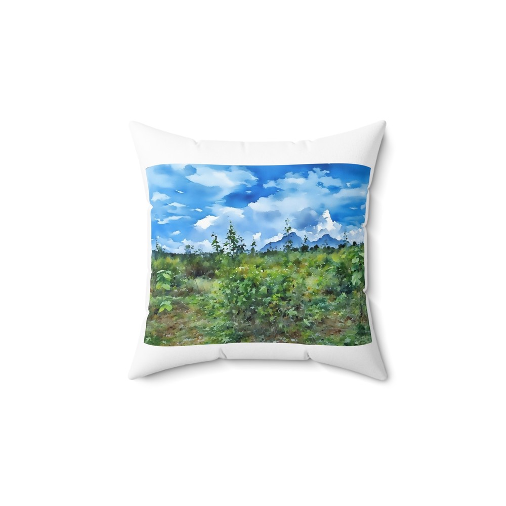 Peaceful Nature Inspired Style 2  Spun Polyester Square Pillow