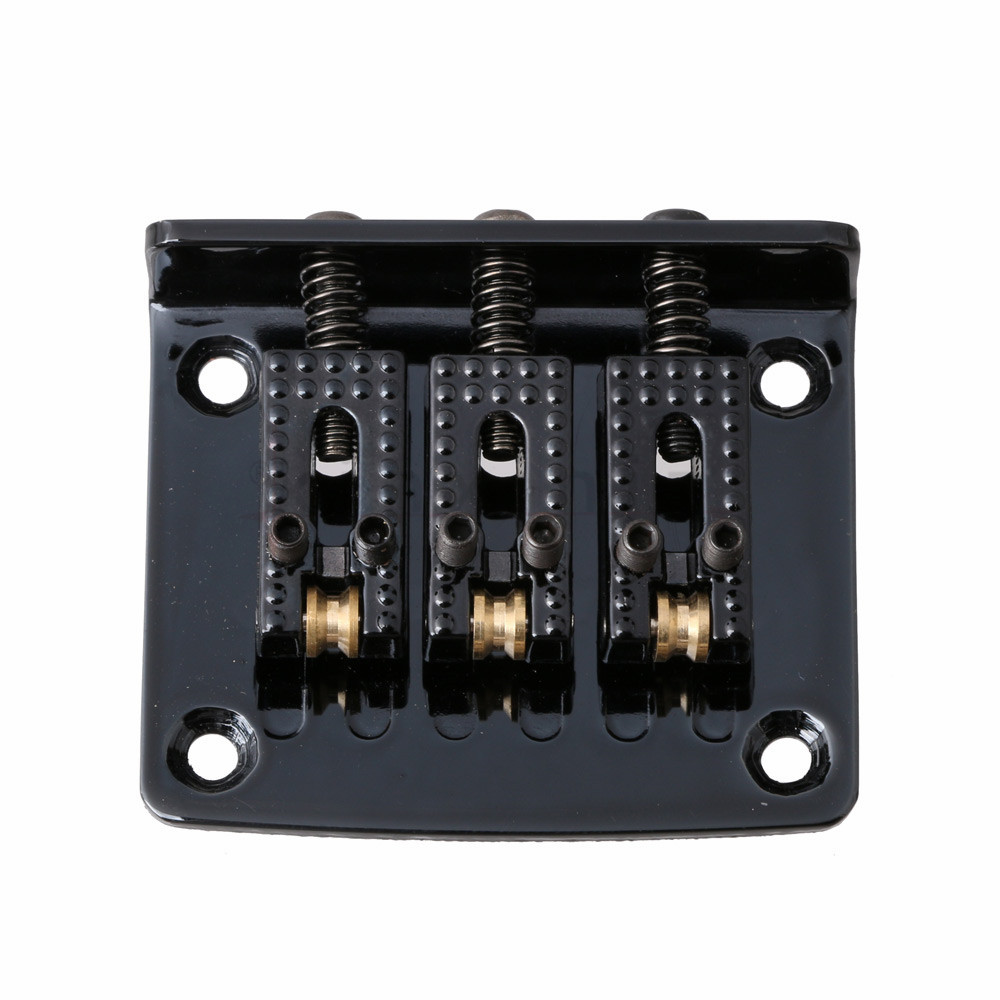 3-String Cigar Box Guitar Roller Saddle Tailpiece Bridge Black
