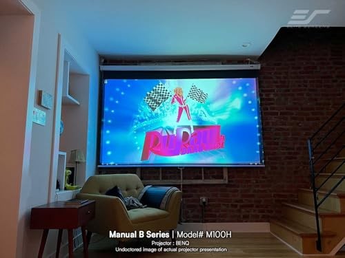 Manual B, 100-INCH Manual Pull Down Projector Screen Diagonal 16:9 100 INCH