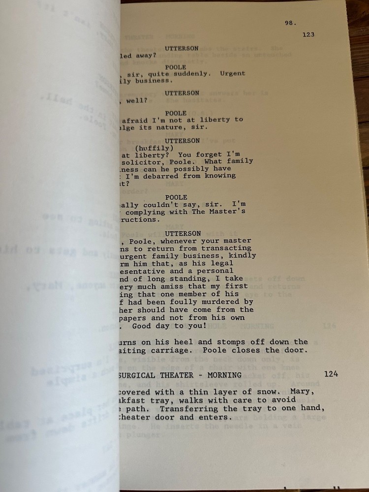 MARY REILLY JULIA ROBERTS MOVIE ORIGINAL SCREENPLAY SCRIPT