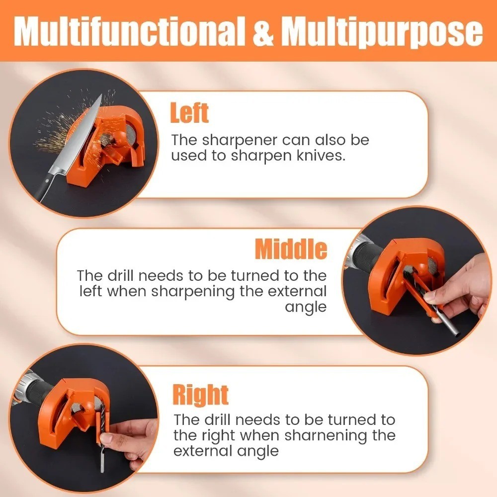 Drill Bit Sharpener - Multi-Purpose Grinding Tool for Bit Repair & Sharpening