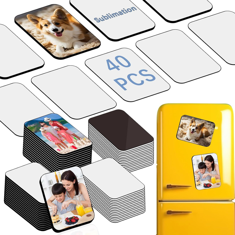 80PCS Sublimation Magnet Blanks Bulk 5.5x7.5 CM Rectangle, 40 Pcs Sublimation Bl