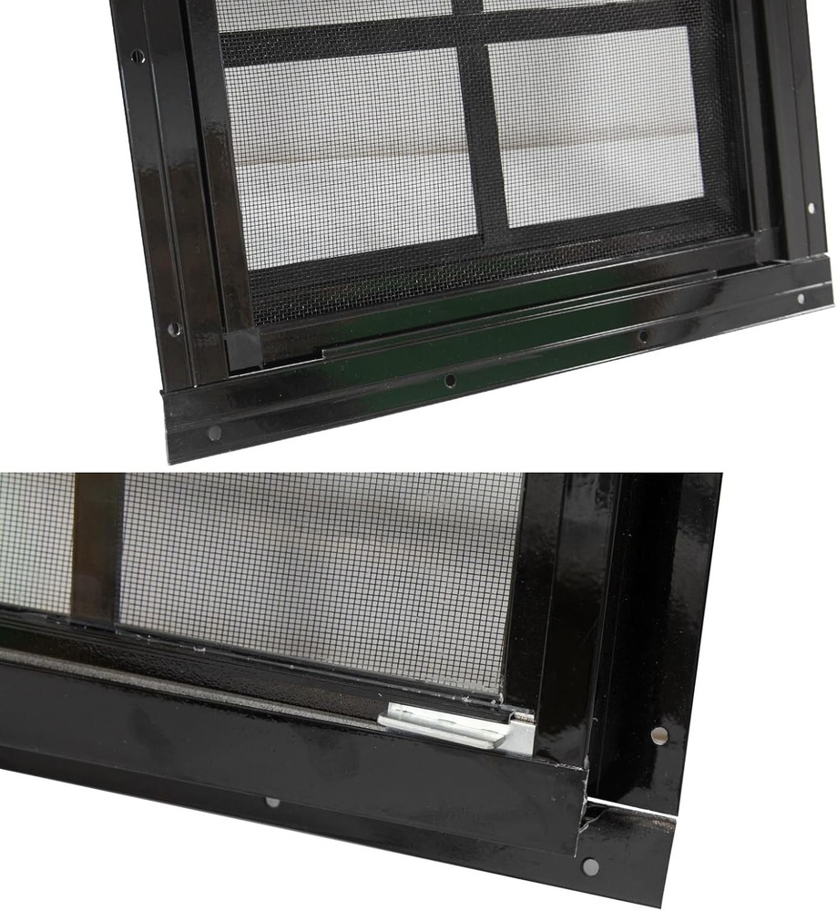 2 Pack Shed Windows with Black Frame, 18x 23 Flush Mount Small Window with Te...