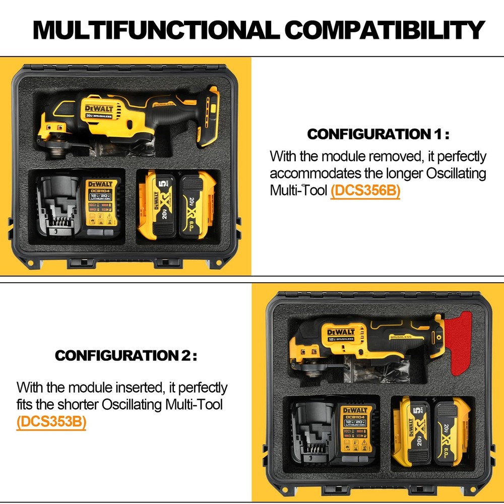 Case for Dewalt Oscillating Multi Tool - Waterproof Hard Tool Box for Dewalt ...