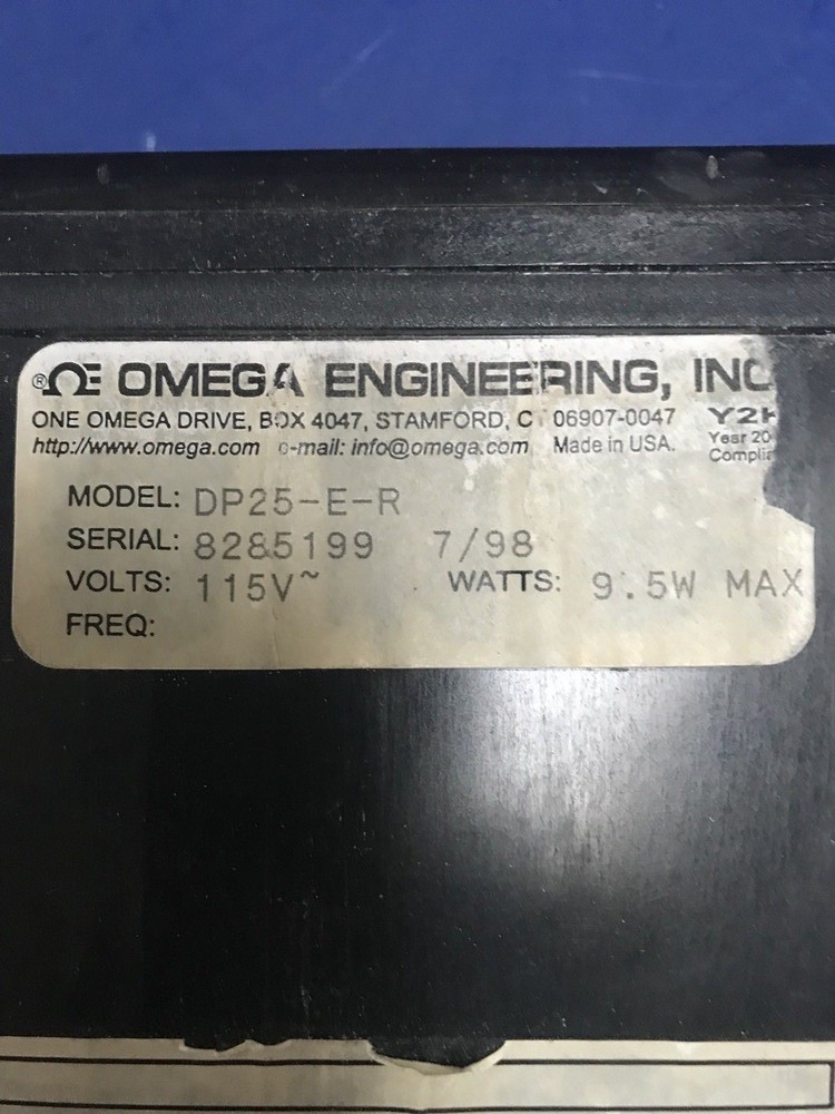 Omega DP25-E-R Panel Meter and Controller w/ Dual Alarms, Used