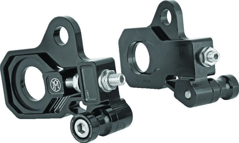 Performance Machine Rear Axle Adjuster Kit Black #0117-0028M-B Harley Davidson