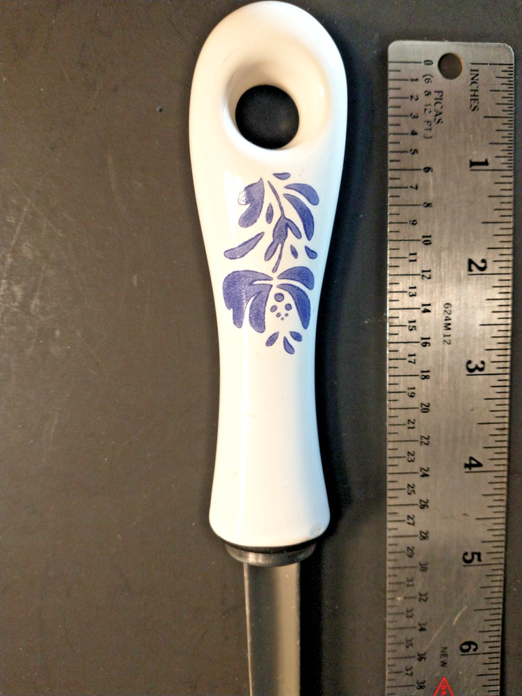 Pfaltzgraff Yorktowne Ceramic Handle Pierced Serving Spoon 10.625"