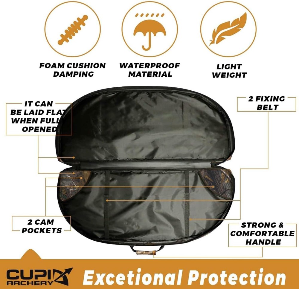 Compound Bow Case Soft Light-Weight Bow Bag W/ Arrow Pocket & Backpack Straps