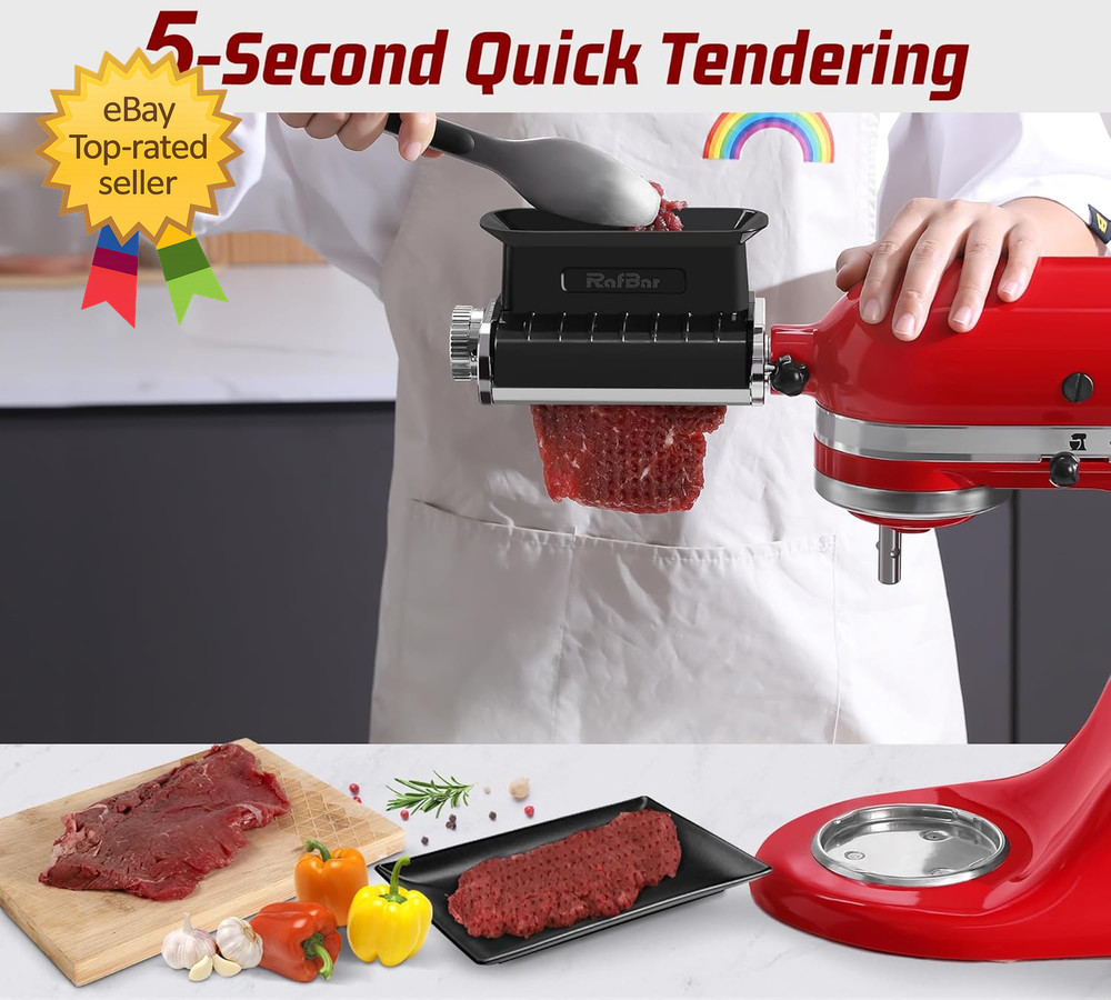 Adjustable Thickness Meat Tenderizer Attachment for Kitchenaid Stand Mixers