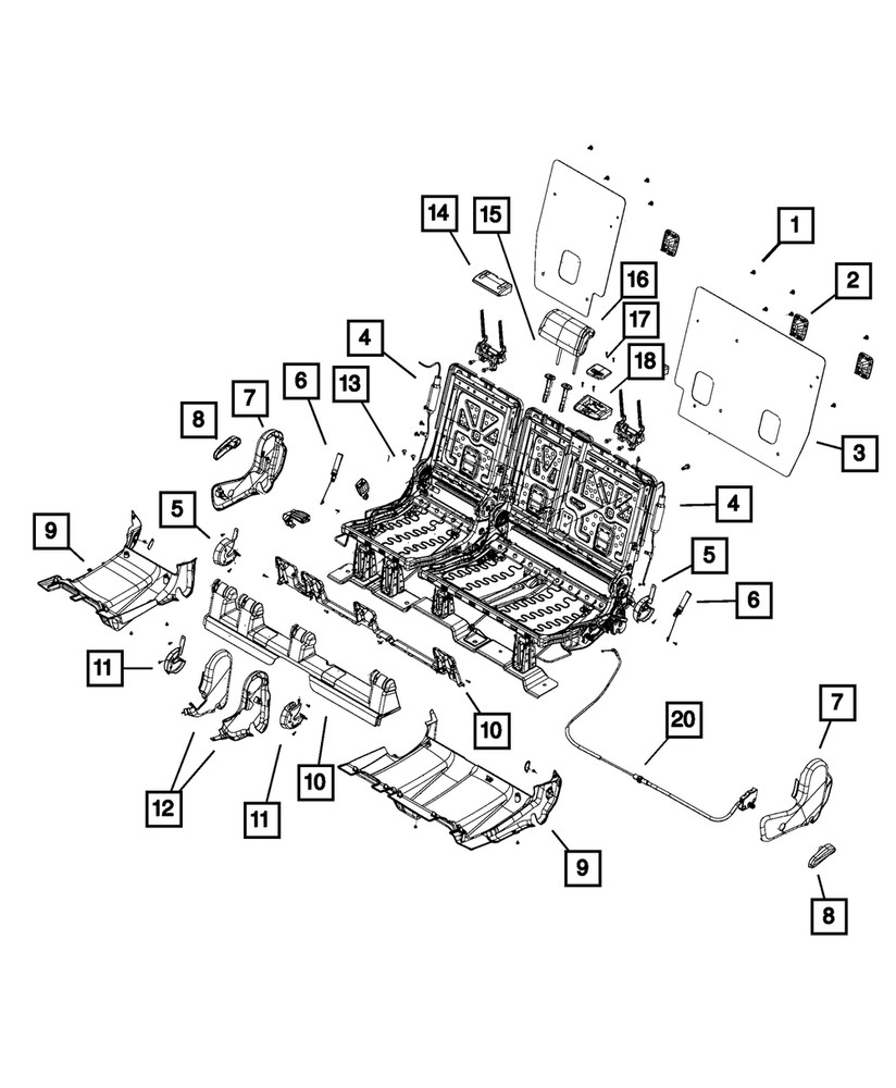 Genuine Mopar Second Row Headrest Center 1UP79DX9AB