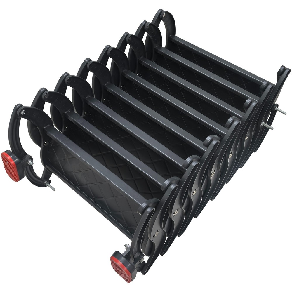 6.73ft 8-Step Wall-Mounted Folding Stair440Lbs Black Pull Down Telescopic Ladder