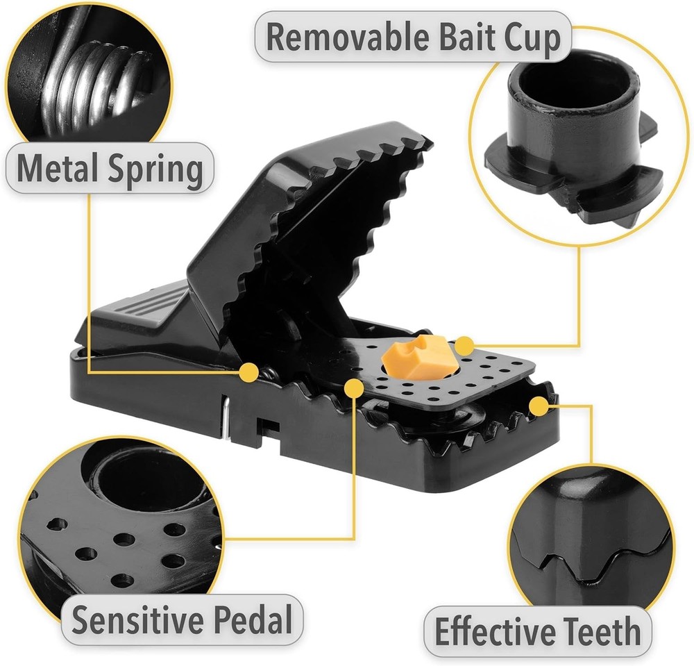 3-Pack Reusable Mouse Traps for Quick Pest Control | Easy No-Touch Design
