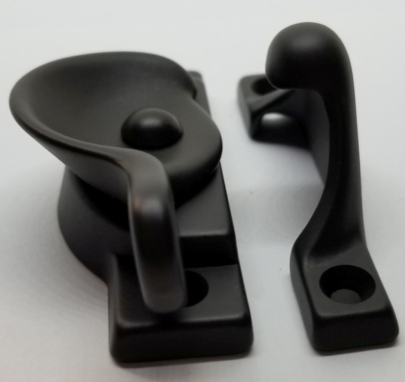 Decorative Solid Oil Rubbed Bronze Heavy Spring Loaded Window Sash Lock Square