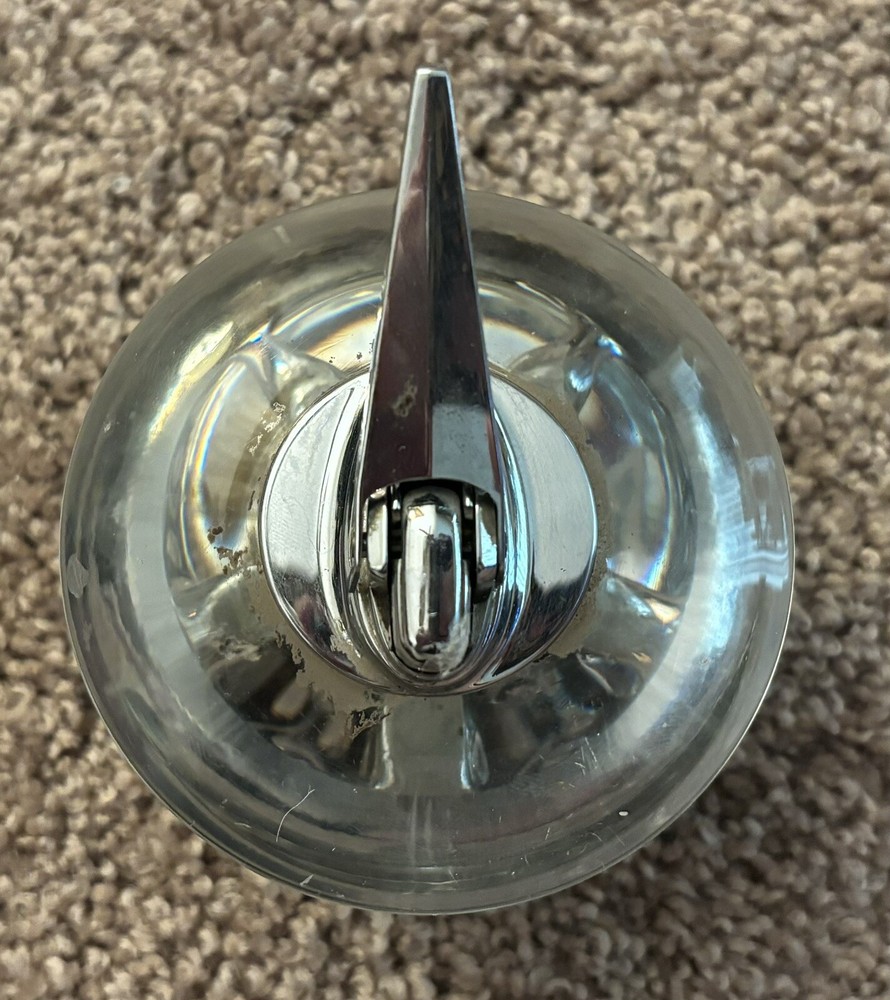 Ronson NORDIC Table Lighter Silver & Crystal MCM RETRO Sleek Design