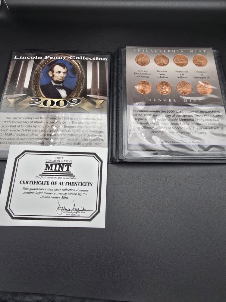 2009 Lincoln Cent Set First Commemorative Mint Set with COA