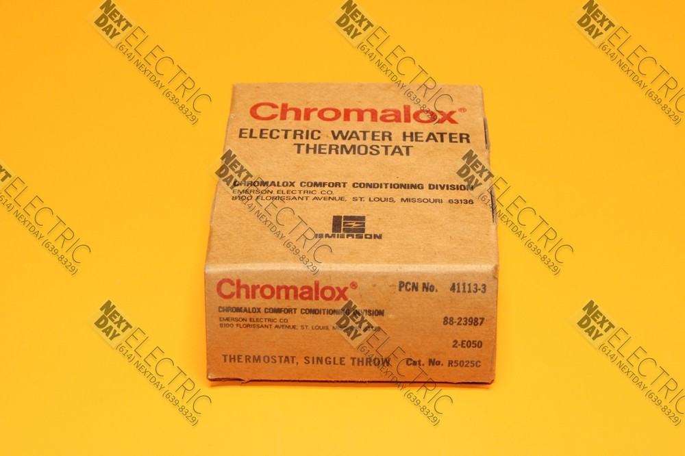Chromalox, PCN 41113-3, Hot Water Heater Thermostat Single Throw R5025C Emerson