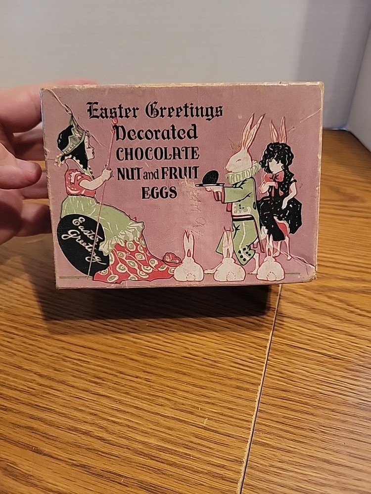 Cosmopolitan Candy Co Chicago Rabbits Chocolate Nut Fruit Eggs 1930s Easter Box