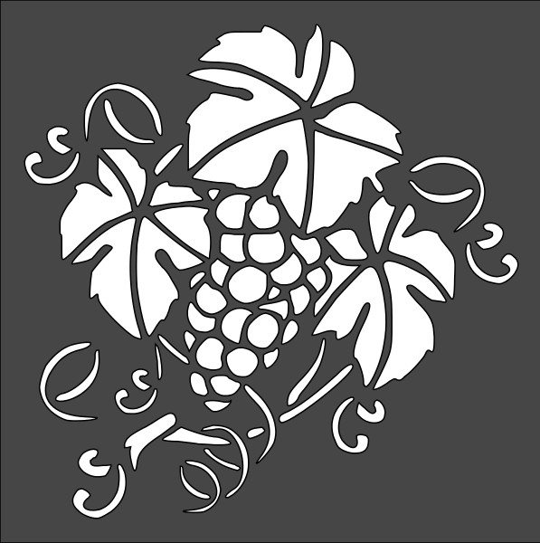 6"x6" Clear Plastic Stencil - Grapes (SN93)*****